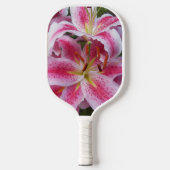 Pink Oriental Lilies Floral Pickleball Schläger (Vorderseite)