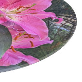 Pink Oriental Lilies Floral Schneidebrett (Ecke)