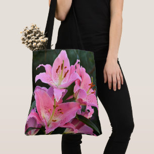 Pink Oriental Lilies Floral Tasche