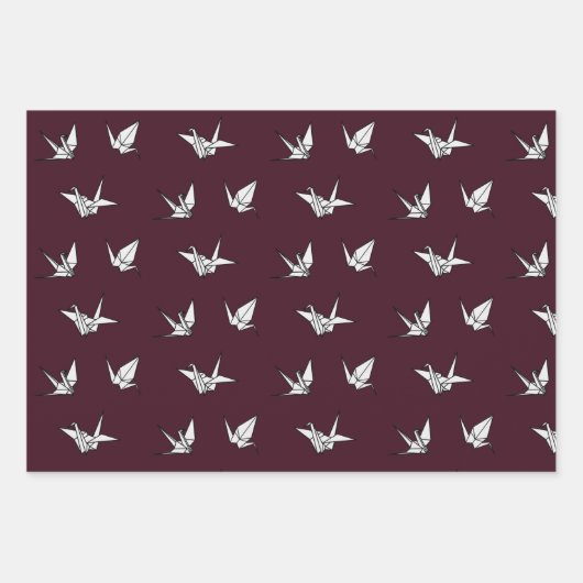Pink Origami Crane Cherry Blossom Wrapping Paper Geschenkpapier Set (Vorderseite 3)