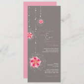 Pink Origami Hanging Ornament Lights Asiatische Ho Einladung (Vorne/Hinten)