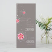 Pink Origami Hanging Ornament Lights Asiatische Ho Einladung (Stehend Vorderseite)