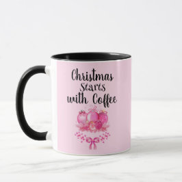 Pink Ornament Christmas Morning Design Tasse