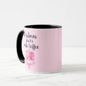 Pink Ornament Christmas Morning Design Tasse (Vorderseite Links)