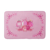 Pink Ornament Cluster Mat Holiday Bow Accent Badematte (Vorderseite)