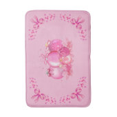 Pink Ornament Cluster Mat Holiday Bow Accent Badematte (Vorderseite Vertikal)