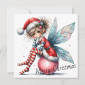 Pink Ornament Fairy – Holiday Card (Vorderseite)