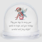 Pink Ornament Fairy Snow Globe Schneekugeln (Rückseite)