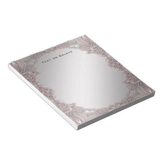 Pink Ornamental Notepad Notizblock (angewinkelt)