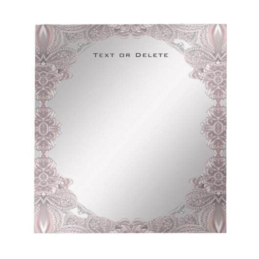 Pink Ornamental Notepad Notizblock (Vorderseite)