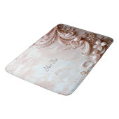 Pink Ornate Pearl and Floral Bath Mat Badematte (Schrägansicht)