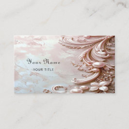 Pink Ornate Pearl and Floral Business Card Visitenkarte