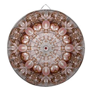 Pink Ornate Pearl and Floral Dartboard Dartscheibe