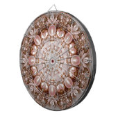 Pink Ornate Pearl and Floral Dartboard Dartscheibe (Vorderseite rechts)