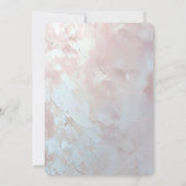 Pink Ornate Pearl and Floral Engagement Einladung (Rückseite)