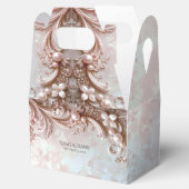 Pink Ornate Pearl and Floral Favor Box Geschenkschachtel (Geöffnet)