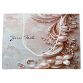 Pink Ornate Pearl and Floral Gift Bag Große Geschenktüte (Vorderseite)