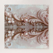Pink Ornate Pearl and Floral Jigsaw Puzzle (Horizontal)