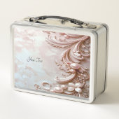 Pink Ornate Pearl and Floral Lunchbox (Rückseite)