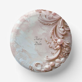 Pink Ornate Pearl and Floral Pappteller