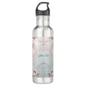 Pink Ornate Pearl and Floral Water Bottle Edelstahlflasche (Vorderseite)