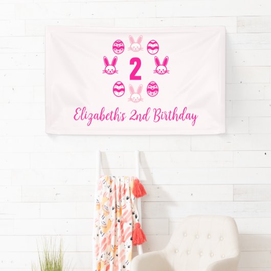 Pink Oster 2. Geburtstag Banner (Insitu)