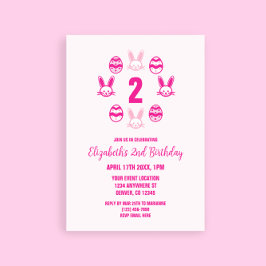 Pink Oster 2. Geburtstag Einladung