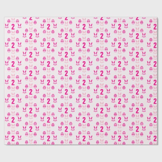 Pink Oster 2. Geburtstag Geschenkpapier (Flach)