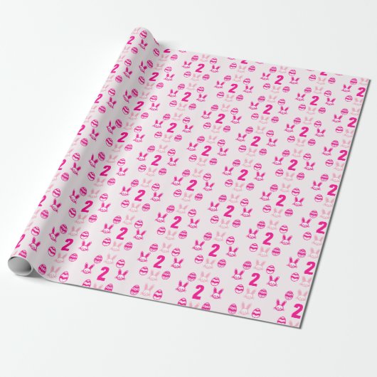 Pink Oster 2. Geburtstag Geschenkpapier (Ungerollt)