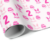 Pink Oster 2. Geburtstag Geschenkpapier (Rolleneckpunkt)