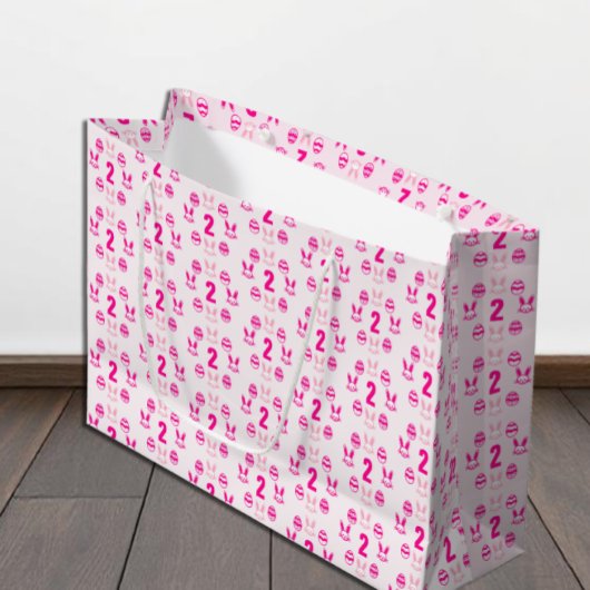 Pink Oster 2. Geburtstag Große Geschenktüte