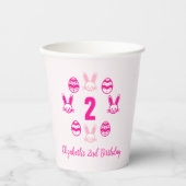 Pink Oster 2. Geburtstag Pappbecher (Vorderseite)