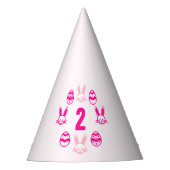 Pink Oster 2. Geburtstag Partyhütchen (Vorderseite)