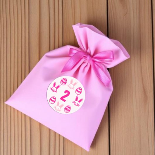 Pink Oster 2. Geburtstag Runder Aufkleber