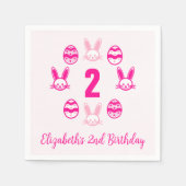 Pink Oster 2. Geburtstag Serviette (Vorderseite)