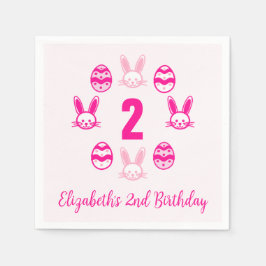 Pink Oster 2. Geburtstag Serviette