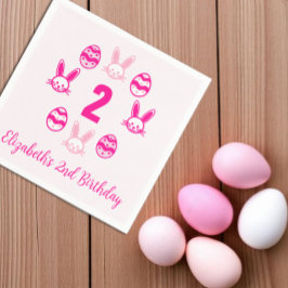 Pink Oster 2. Geburtstag Serviette