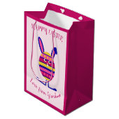 Pink Ostereier Sondertext Mittlere Geschenktüte (Vorderseite Schrägansicht)