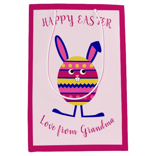 Pink Ostereier Sondertext Mittlere Geschenktüte (Vorderseite)