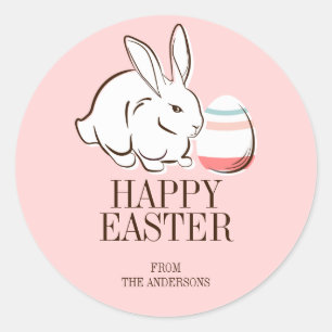 Pink Ostergeblasen und Ei Happy Oaster Sticker
