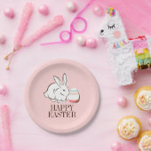 Pink Ostergeblasen und eier Happy Oaster Papierpla Pappteller (Party)
