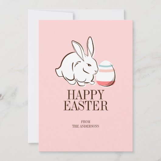 Pink Ostersonnige und Eierglückskarte Feiertagskarte (Vorderseite)