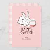 Pink Ostersonnige und Eierglückskarte Feiertagskarte (Vorne/Hinten)