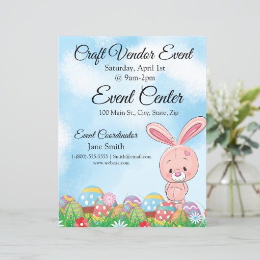 Pink Ostersonntag mit Eggen Kunsthandwerk Veransta (Stehend Vorderseite)