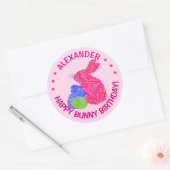 Pink Ostersonntag Ostern Geburtstagsparty Runder Aufkleber (Umschlag)