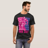 Pink Out Brustkrebs Bewusstsein Fußball Brust T-Shirt (Vorne ganz)