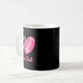 Pink Out Brustkrebs Bewusstsein gebleicht Fußball Kaffeetasse (Vorderseite Links)