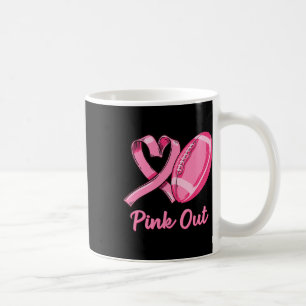 Pink Out Brustkrebs Bewusstsein gebleicht Fußball Kaffeetasse