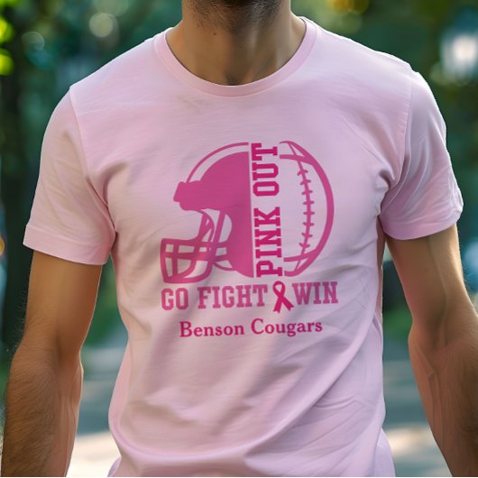 Pink Out Brustkrebs Bewusstseinsfußball T-Shirt