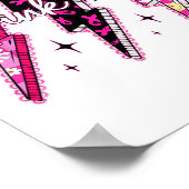 Pink Out Checkered Lightning Bolt Breast Cancer Aw Poster (Ecke)